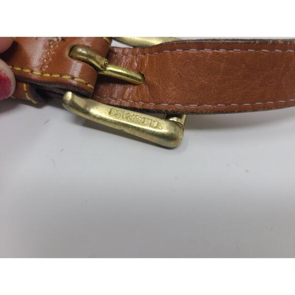 Vtg 90s Dooney Bourke Cream Brown All Weather Leather Crossbody Purse Turnlock - Picture 16 of 16